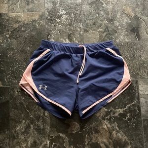 Under Armour Navy Blue and Peach Pink Loose Fit Active Short
